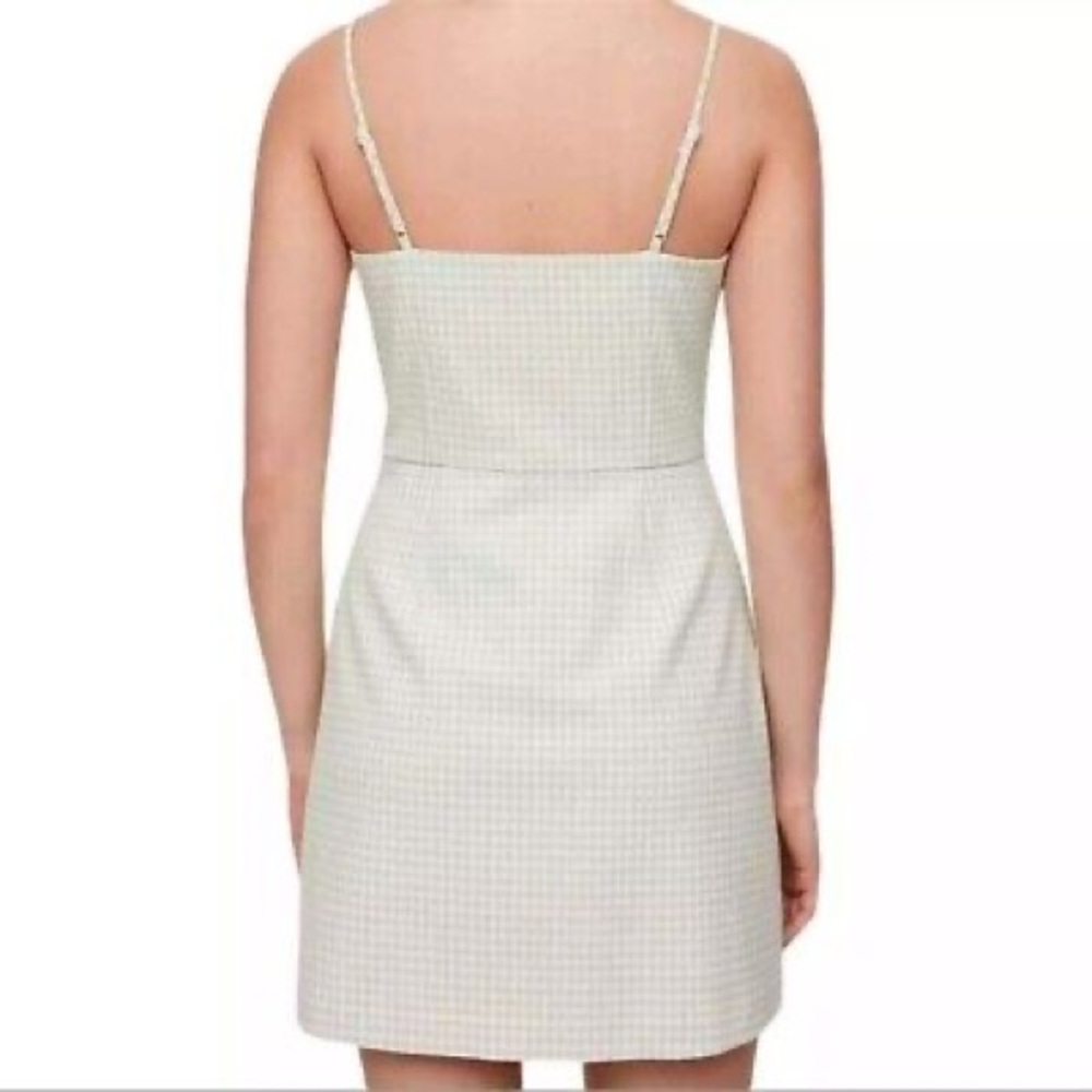 Wildfred | Aritzia Isabelle dress in gingham light green and white size 4 - Picture 2 of 16